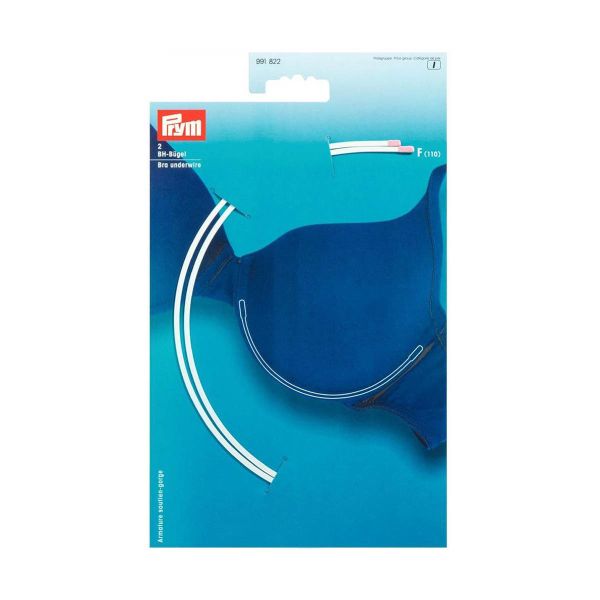 Косточки для бюстгальтера (каркасы) металл 190 мм (разм. F (110)), 2 шт, белые, A Prym