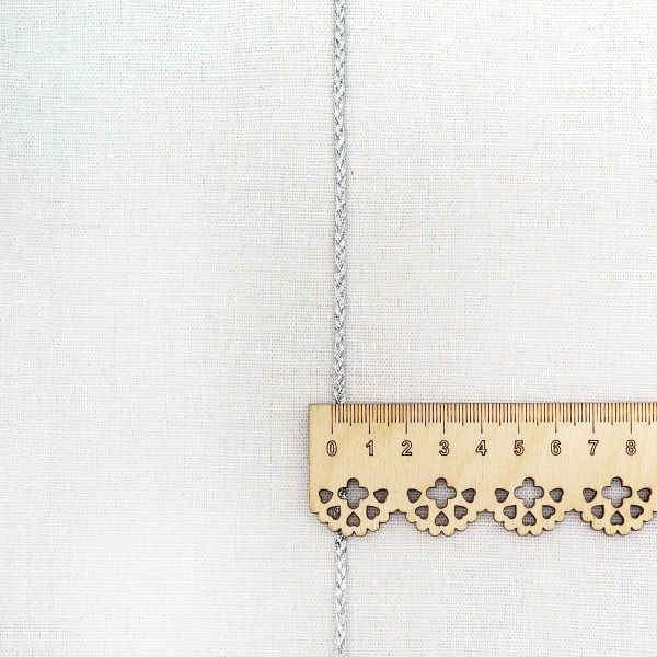 Тесьма отделочная плетеная 3 мм / 30 метров, серебро, С951Г7