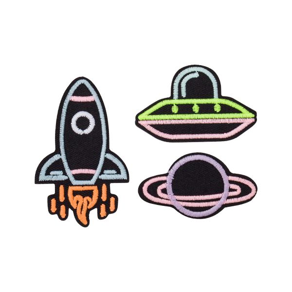 Термоаппликации светящихся в темноте Космос, 3 шт, Hobby&Pro