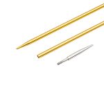 Спицы прямые со съемным наконечником Pony ⌀5,0 мм, 35 см, алюминий, цв.золото, 2 шт