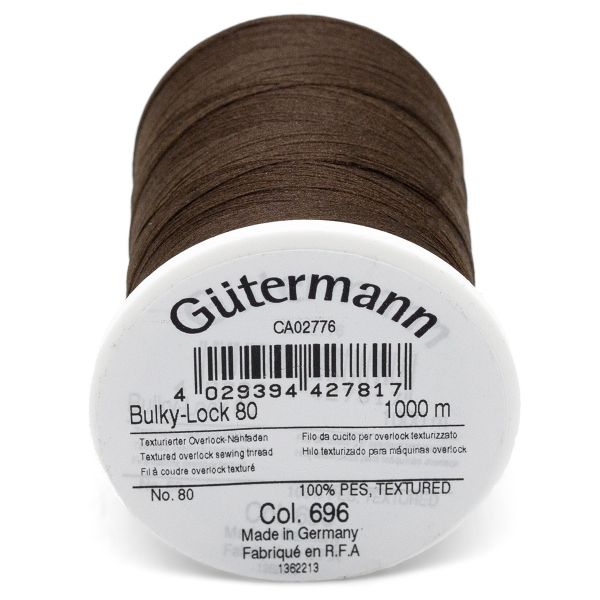 Нитка текстурированная Gutermann Bulky-Lock 80, 1000 м, 696 т.шоколад, 5 катушек