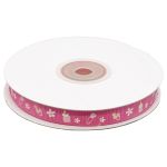 Лента репсовая (в рубчик) Детская, 10 мм, 22,5м (розовый)