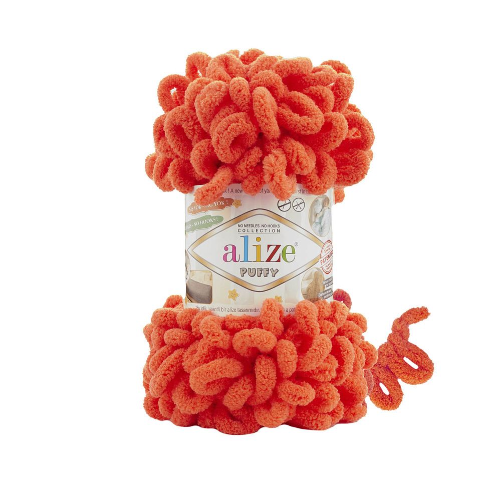 Пряжа Alize (Ализе) Puffy / уп.5 мот. по 100 г, 9.5 м, 421 гранатовый
