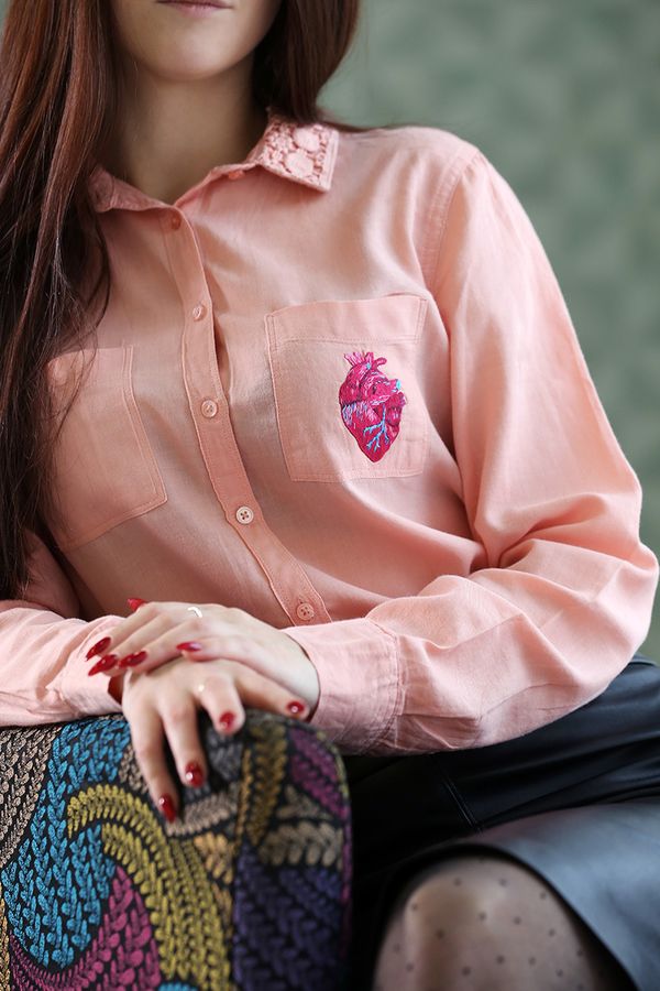 Набор для вышивания нитками Panna, Живая картина, Анатомическое сердце, 5х7,5 см