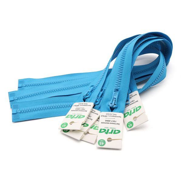 Молния трактор Arta Т6 (6 мм) 1 зам., разъем., 50 см, цв. 225 голубая бирюза, 5 шт