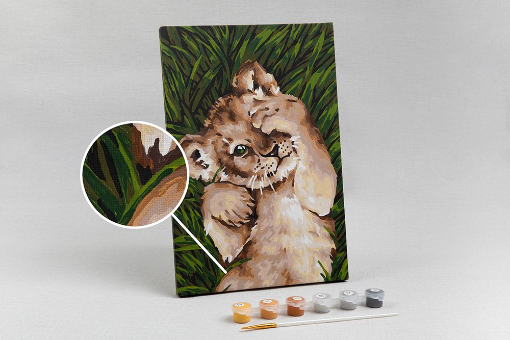 Картина по номерам Фрея, Милый львёнок, 30х20 см