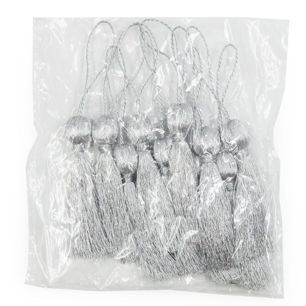 Кисти шторные 70.0 мм, метанит, серебро, 5 шт