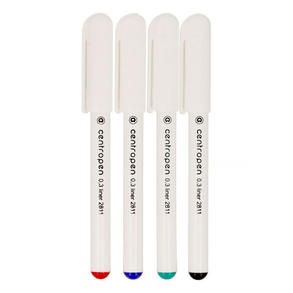 Набор линеров 0.3 мм, 4 цв. 2811/4 мм, 2811/4, Centropen 2811/4
