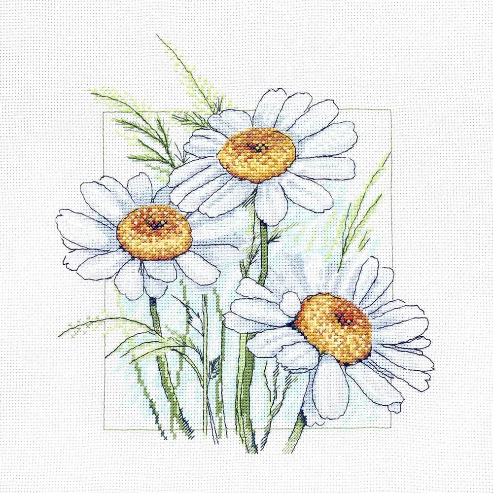 Набор для вышивания нитками Созвездие, Ромашки 23х25см