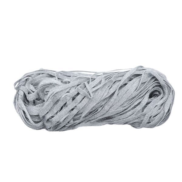 Шнур металлизированный плоский ⌀10.0 мм / 70 метров, серебро