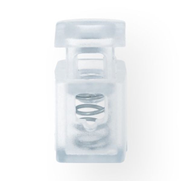 Фиксатор (зажим) для шнура пластик 1 отв., ⌀3.0 мм, 72 шт, 03 прозрачный, Micron A 1193