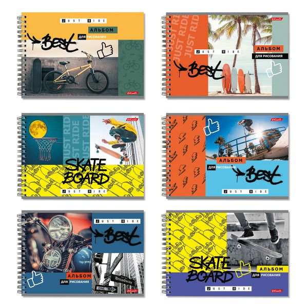 Альбом для рисования, 100 г/м², A4 29х20.5 см, на гребне 40 л., 6 шт, 40АЛГР4_000237 Будь лучшим, Светоч