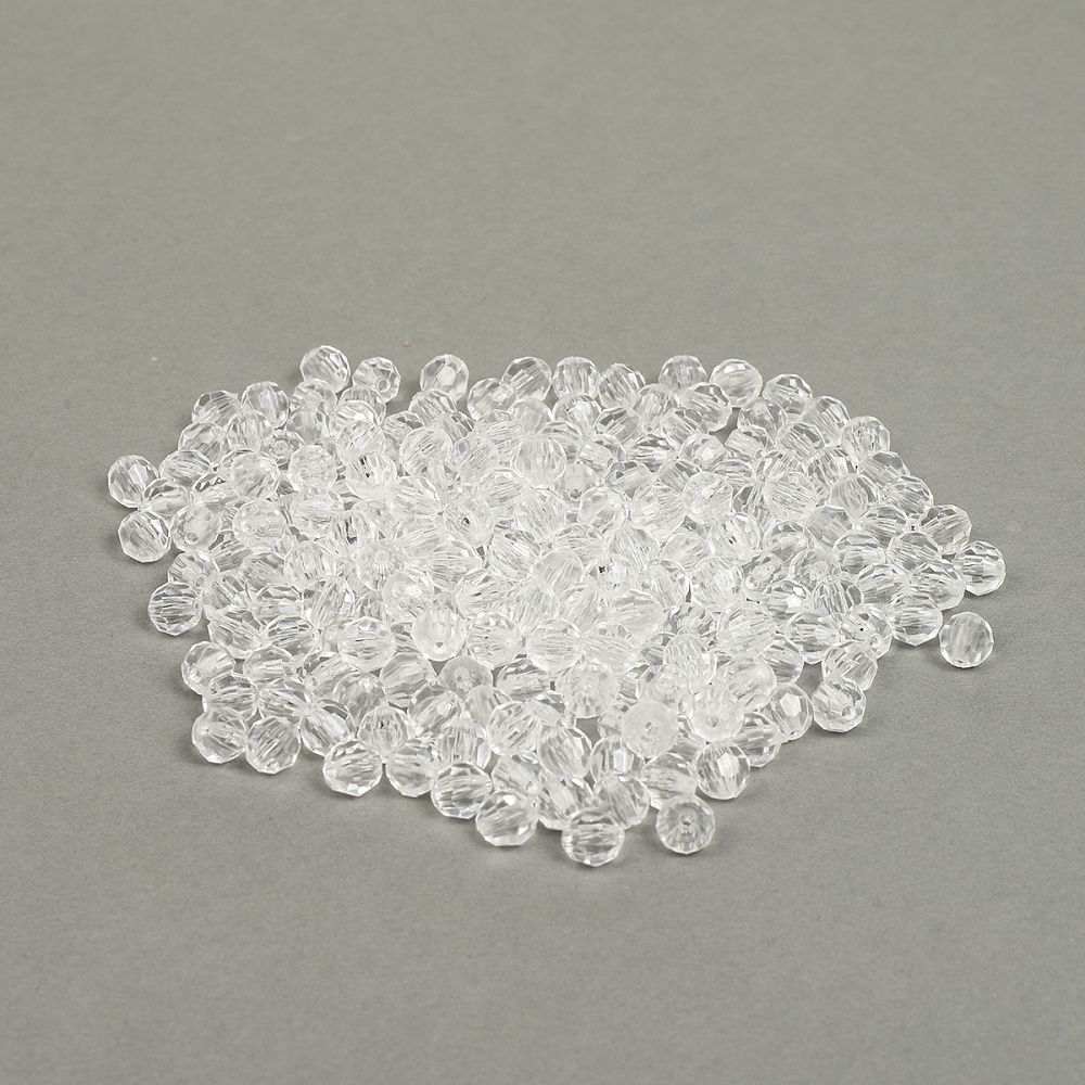 Бусины акрил ⌀8 мм, цв.17 прозрачный, MG.3240-17, уп.500 г, Magic4Hobby