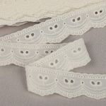 Кружево шитьё хлопок.9772 25 мм, цв.F102 молочный, уп.13.71м, Kruzhevo