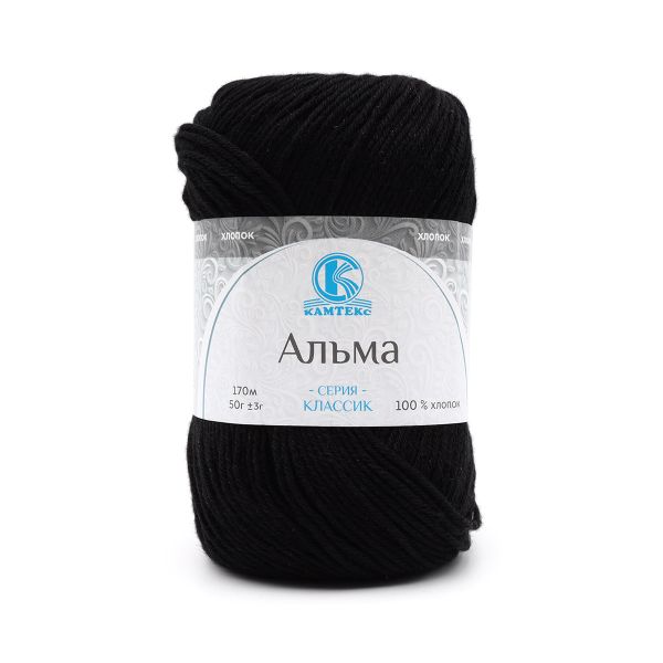 Пряжа Камтекс Альма / уп.5 мот. по 50 г, 170 м, 003 черный