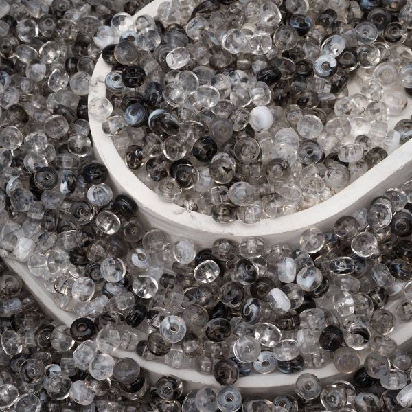 Бусины акрил 4х7 мм, 500 г, прозрач. в цвете, шайба, AD032 серый аквамарин, (7748710)2460 , Astra&Craft