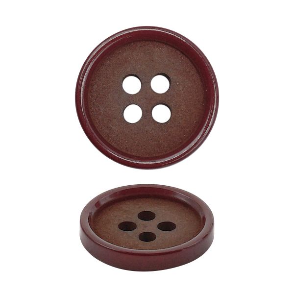 Пуговица 4 прокола 24L=15 мм, Bordo, бордовый, NE182, 36 шт