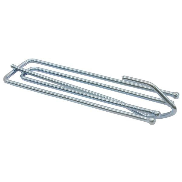 Крючки шторные для карниза 74 мм (петля h74 мм, 4 рожка), зажимы, металл, никель, 06-3743-021, 10 шт