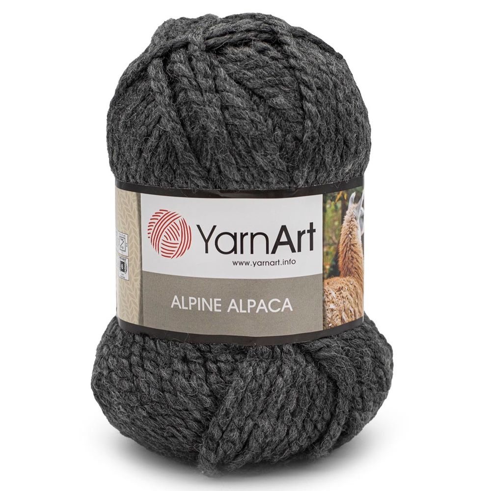 Пряжа YarnArt (ЯрнАрт) Alpine Alpaca / уп.3 мот. по 150 г, 120м, 436 антрацит