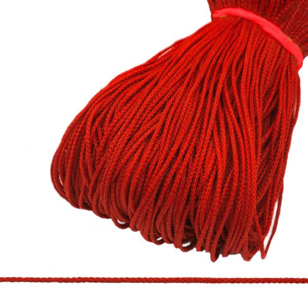 Шнур плетеный ⌀1.5 мм / 100 метров, 010 красный