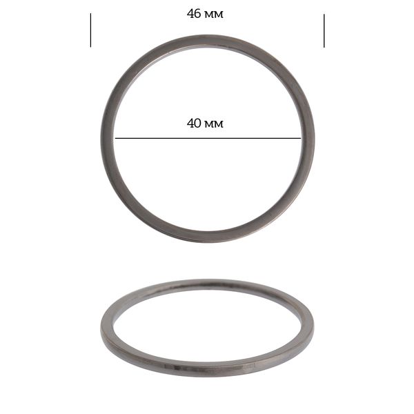 Кольцо литое металл in ⌀40 мм (46 мм внешн.), цв. чер.никель, уп. 10 шт