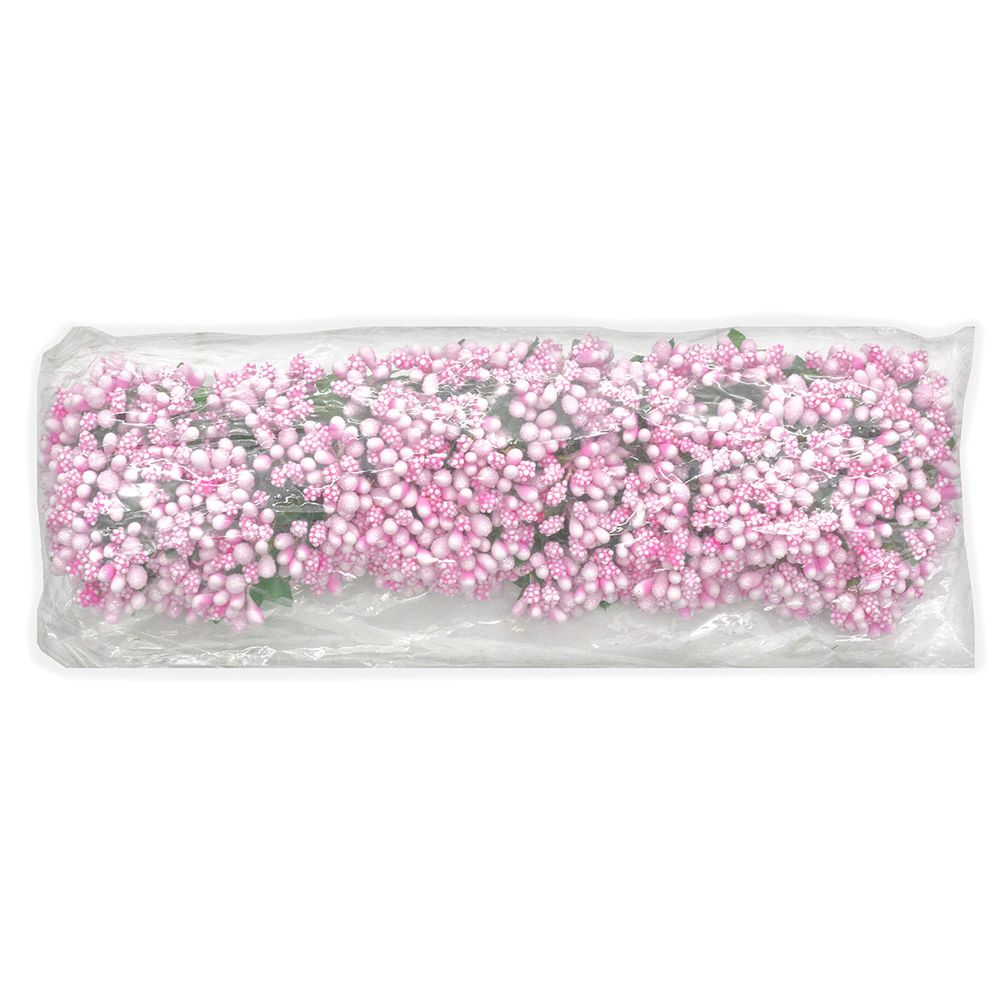 Цветы искусственные декоративные 2см (12 штук) (розовый)