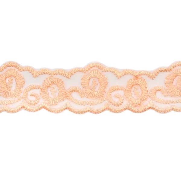 Кружево на сетке 23 мм, 13.71м, цв.021 персик