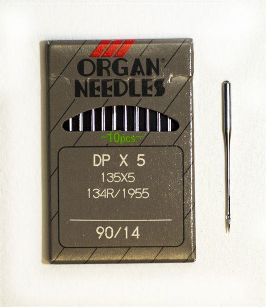 Иглы Organ, DPx5 №90 для прямострочных промышленных швейных машин, уп. 10 игл