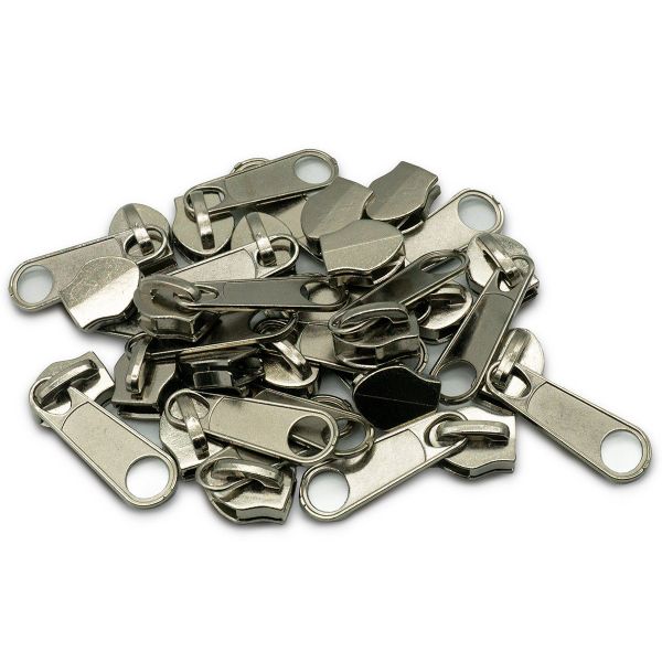 Слайдер (замок) для молнии спираль Т10 (10 мм), никель, 0295-0000, 20 шт
