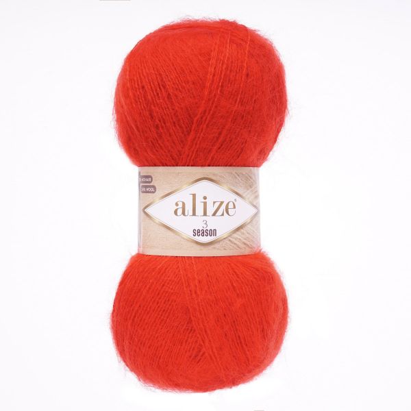 Пряжа Alize (Ализе) 3 Season / уп.5 мот. по 100 г, 500 м, 56 красный