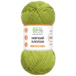 Пряжа Вязь Мягкий хлопок / уп.6 мот. по 50 г, 170 м, 443 зеленый
