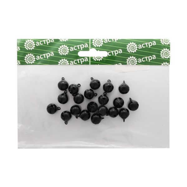 Бубенчики 12 мм, 20 шт, черные