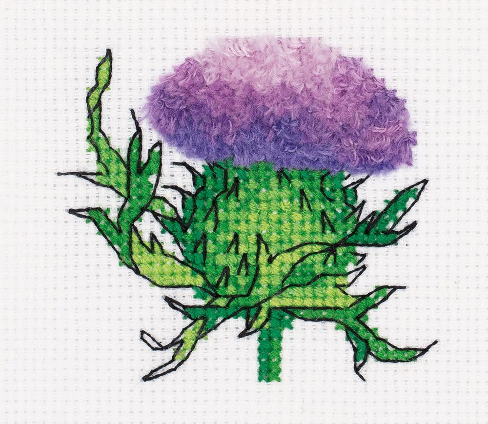 Набор для вышивания нитками Klart, Чертополох, 9х8 см