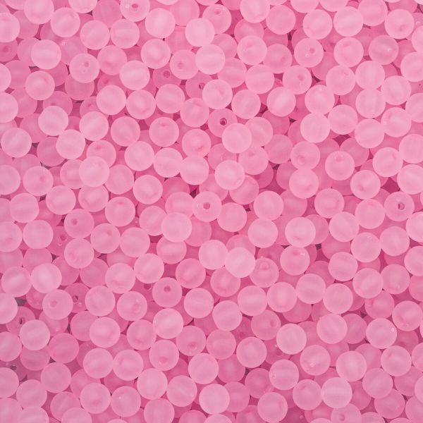 Бусины пластик ⌀8 мм, 500 г, полупрозначные матовые, 003 розовый, 7728463