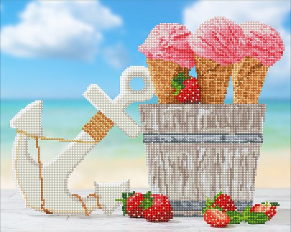 Алмазная (кристальная) мозаика Фрея, Летняя прохлада, 50х40 см