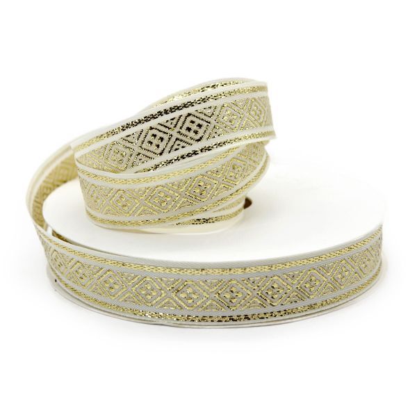 Тесьма металлизированная 15 мм / 25 метров, золото