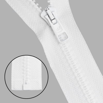 Молния трактор Arta Т6 (6 мм) 1 зам., разъем., 75 см, ОПТ. УП. 25 ШТ., 001 белый