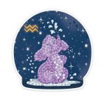 Алмазная (кристальная) мозаика Фрея, магнит Знаки зодиака. Водолей, 9х9 см