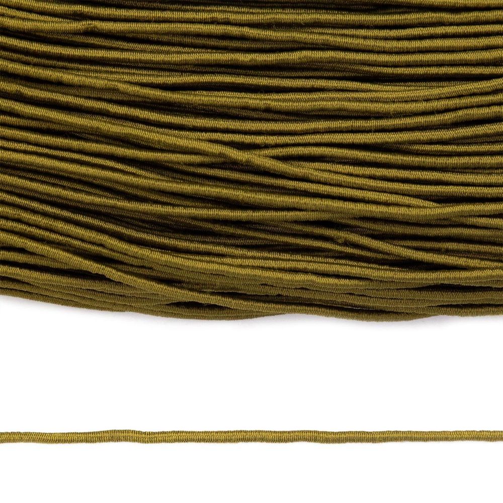 Резинка шляпная (шнур эластичный) ⌀1.5 мм / 50 метров, хаки