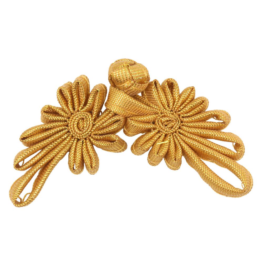 Сутажная застежка, 8см (золото), 902N-013, 5 шт