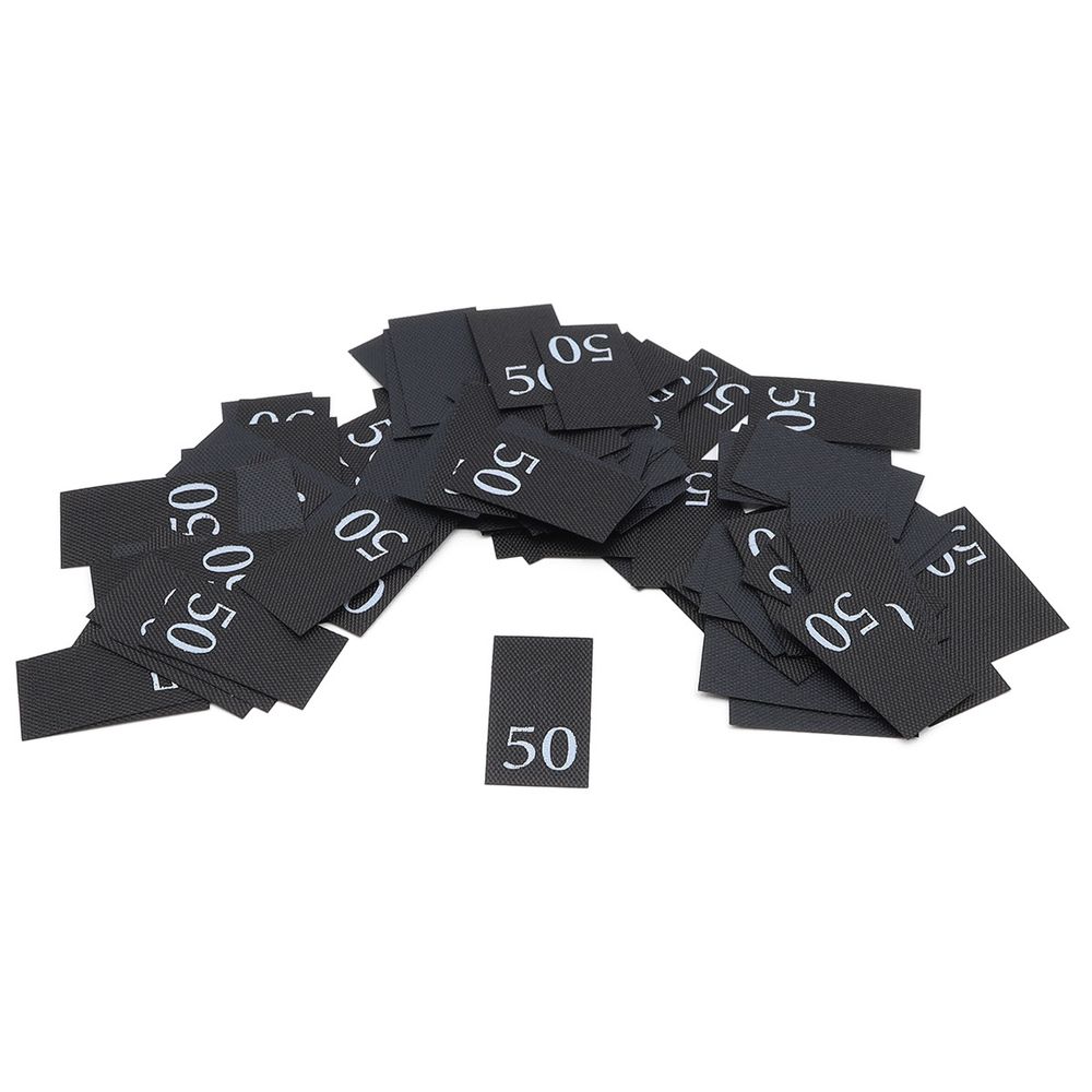 Этикетка-размерник 10х20мм, 100 шт/упак, черный фон/белый шрифт (MN) (50)