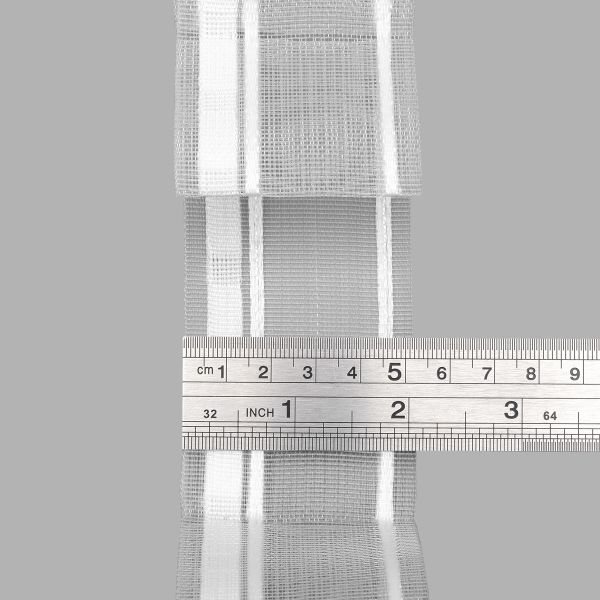 Лента (тесьма) шторная: сборка бантовая (1:2.5) 55 мм / 50 метров
