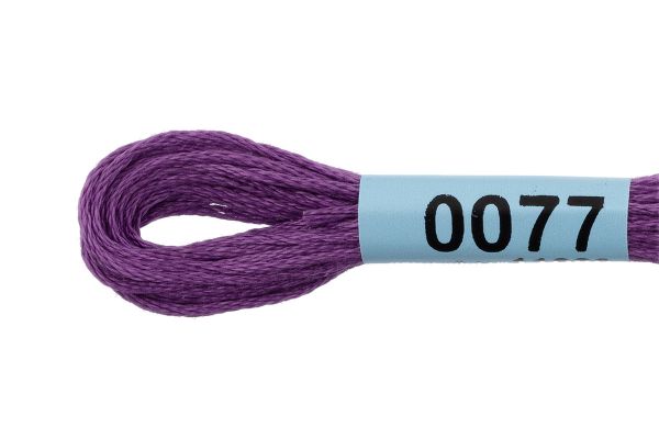 Мулине Gamma 100% хлопок, цв.0077 сиреневый, 24 мотка по 8 метров