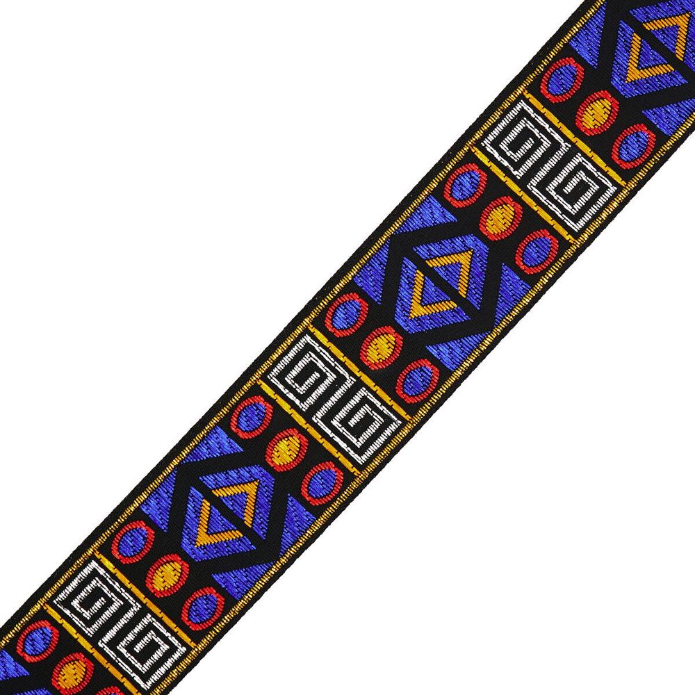 Лента (тесьма) жаккардовая 33.0 мм / 7 метров, синий, 11831