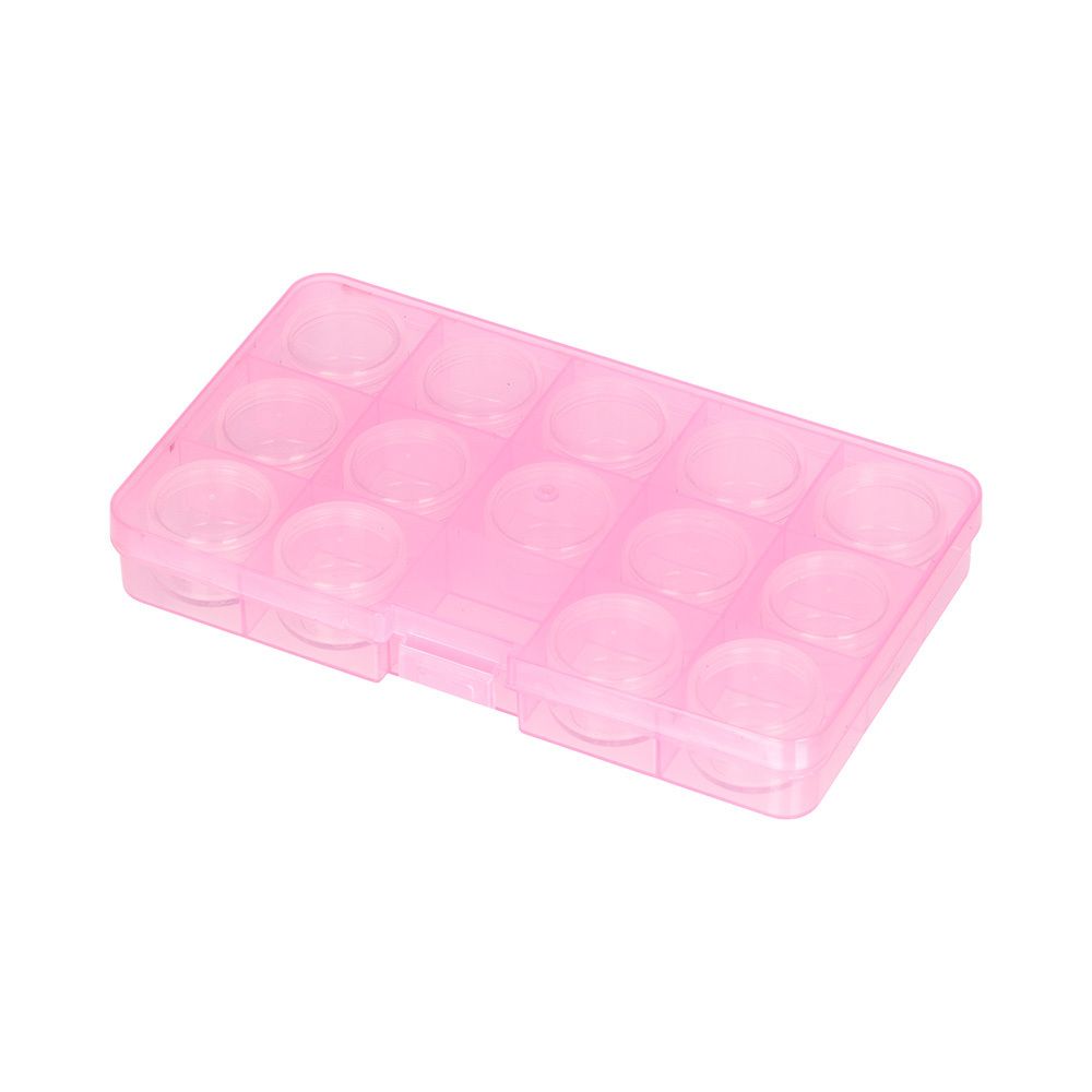 Органайзер для швейных принадлежностей 17.7x10.2x2.3 см, пластик, розовый/прозрачный, Gamma OM-042-110