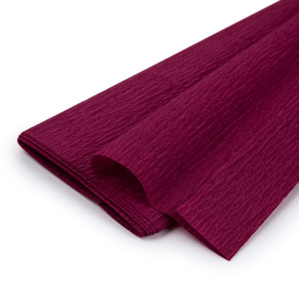 Крепированная бумага 20 г/м², 50 см / 2 метра, 5 шт, 02 вишневый, Blumentag REP-43