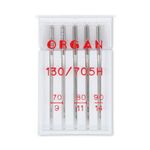 Иглы для швейных машин базовые универсальные 130/705 H, №70-90, 5 игл, в пенале 5120000 ассорти, ORGAN