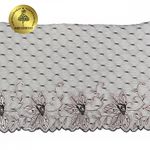 Кружево на сетке широкое 205 мм, диз.OG43, цв.черный, правая, 6м, Kruzhevo