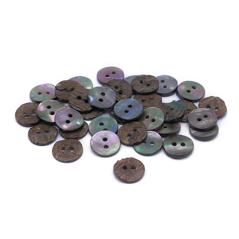 Пуговицы на 2 прокола 20L (12,5мм), ракушка (B-Grey (серый)), CN-S003A, 36 шт