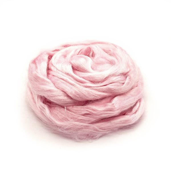 Шерсть для валяния вискоза Троицкая, 1х50 г (19-20 мкр), 180 светлая бегония